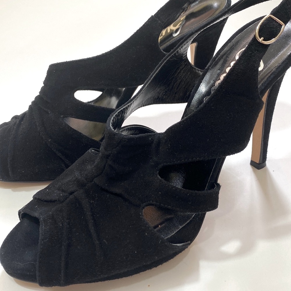 Butter Black Suede Heels